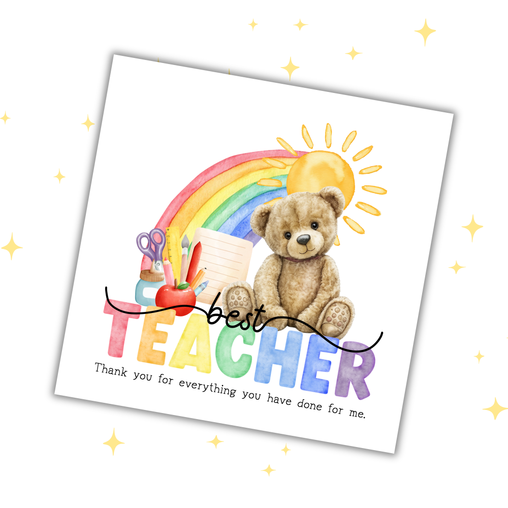 Thank You Teacher Greetings Card | Preschool Leaver School 2026 | End Of Term Appreciation