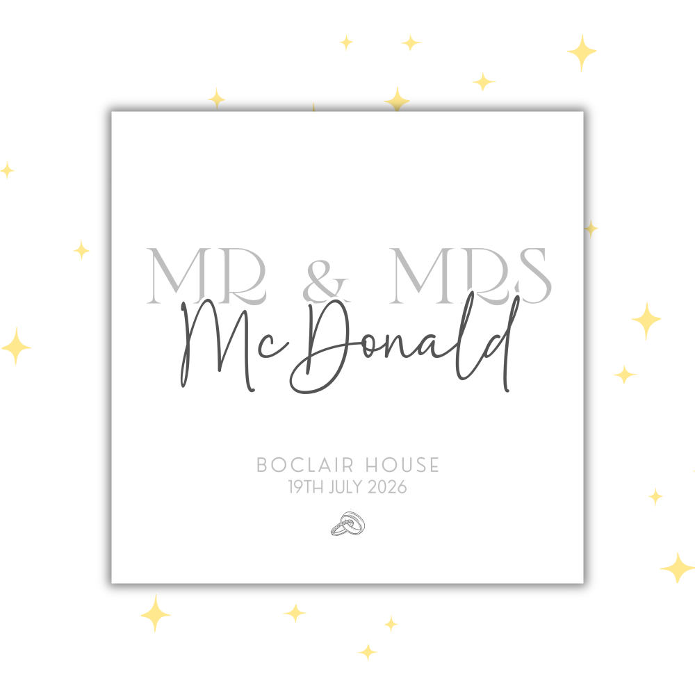 Personalised Wedding Card | Custom Bride & Groom Card | Keepsake