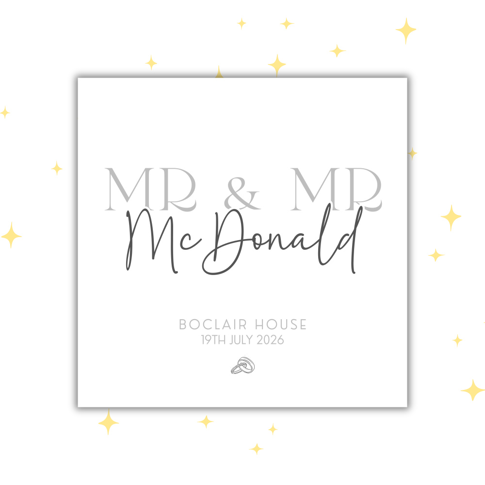 Personalised Wedding Card | Custom Groom & Groom Card | Keepsake