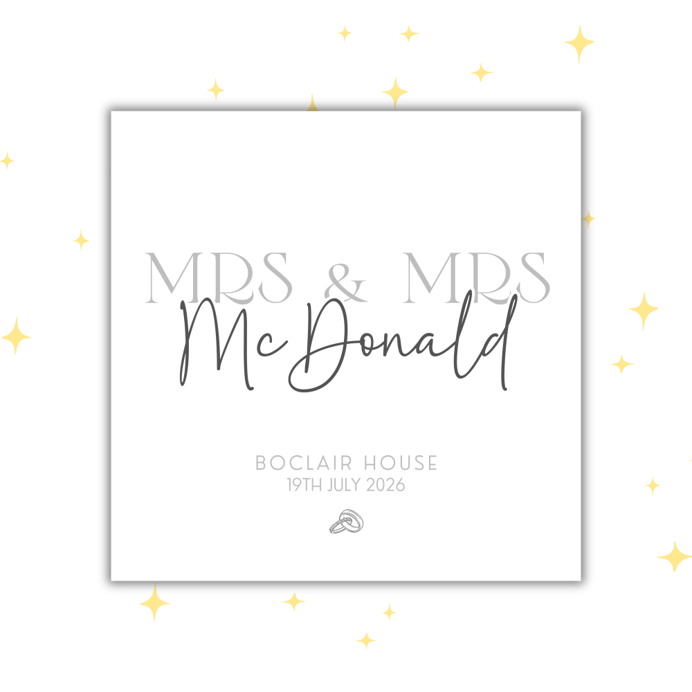 Personalised Wedding Card | Custom Bride & Bride Card | Keepsake