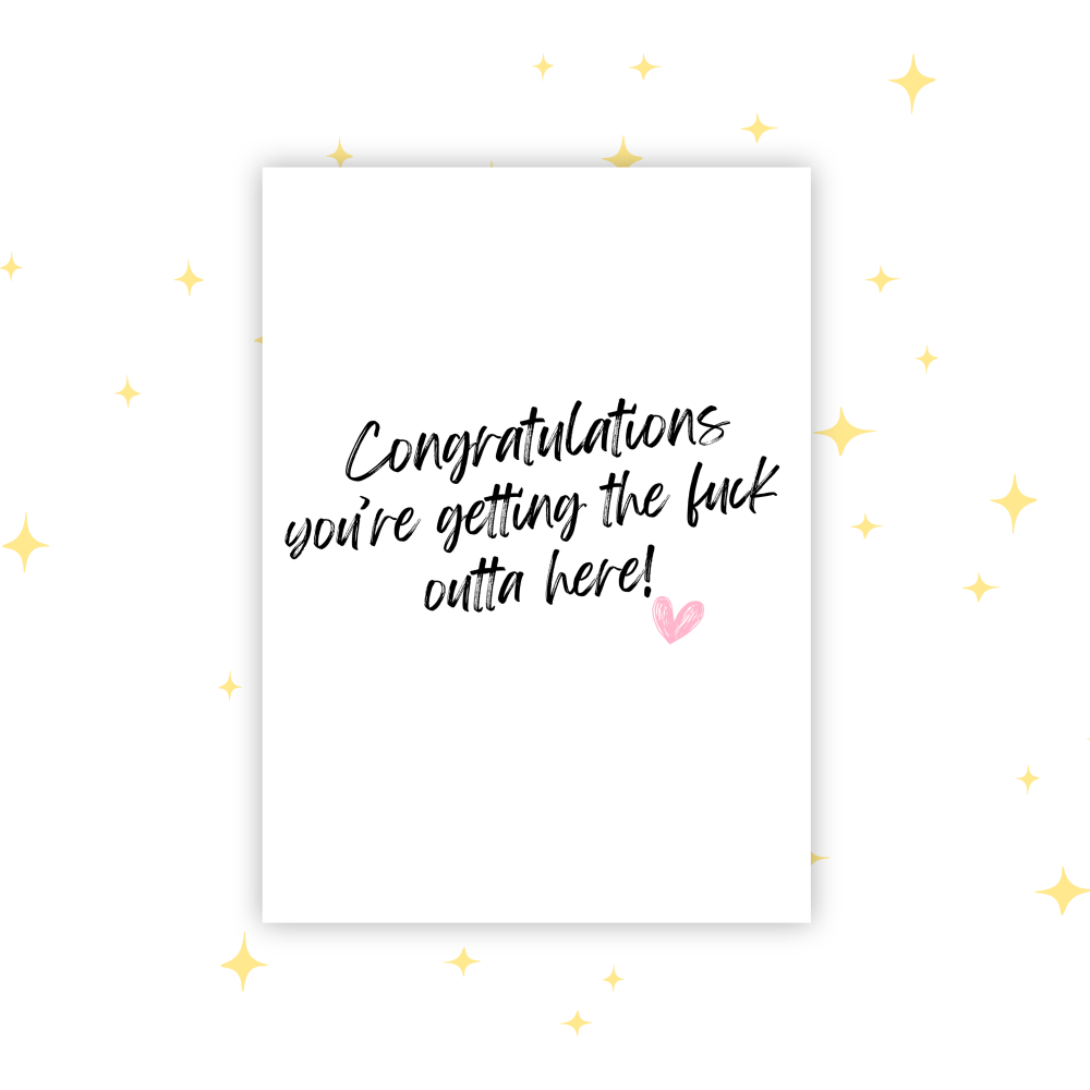 Funny and Sarcastic Leaving Card