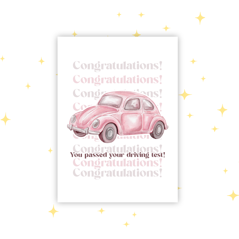 Congratulations You Passed Your Driving Test Card