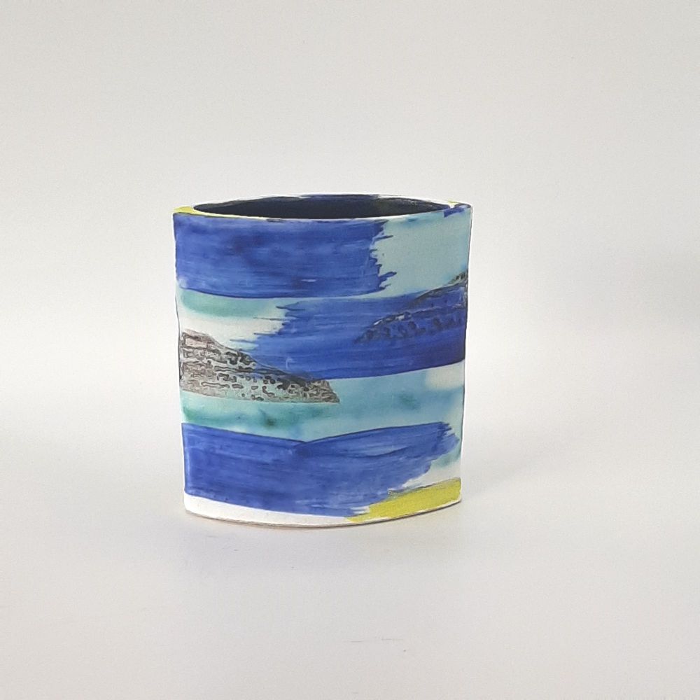 Small Blue Shore cylinder vase
