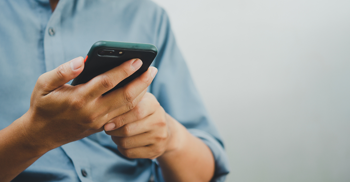 hands holding a smartphone