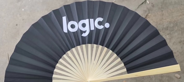 Fan with corporate  logo