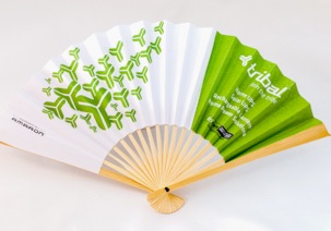 23cm paper and bamboo fan