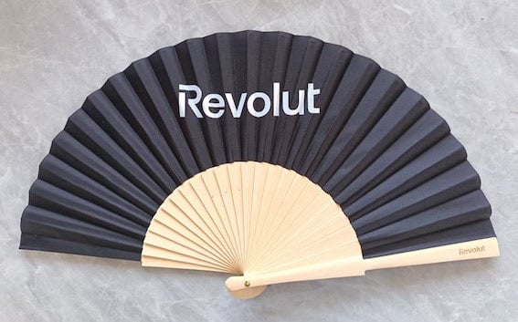 Logo Printed Fabric Fan