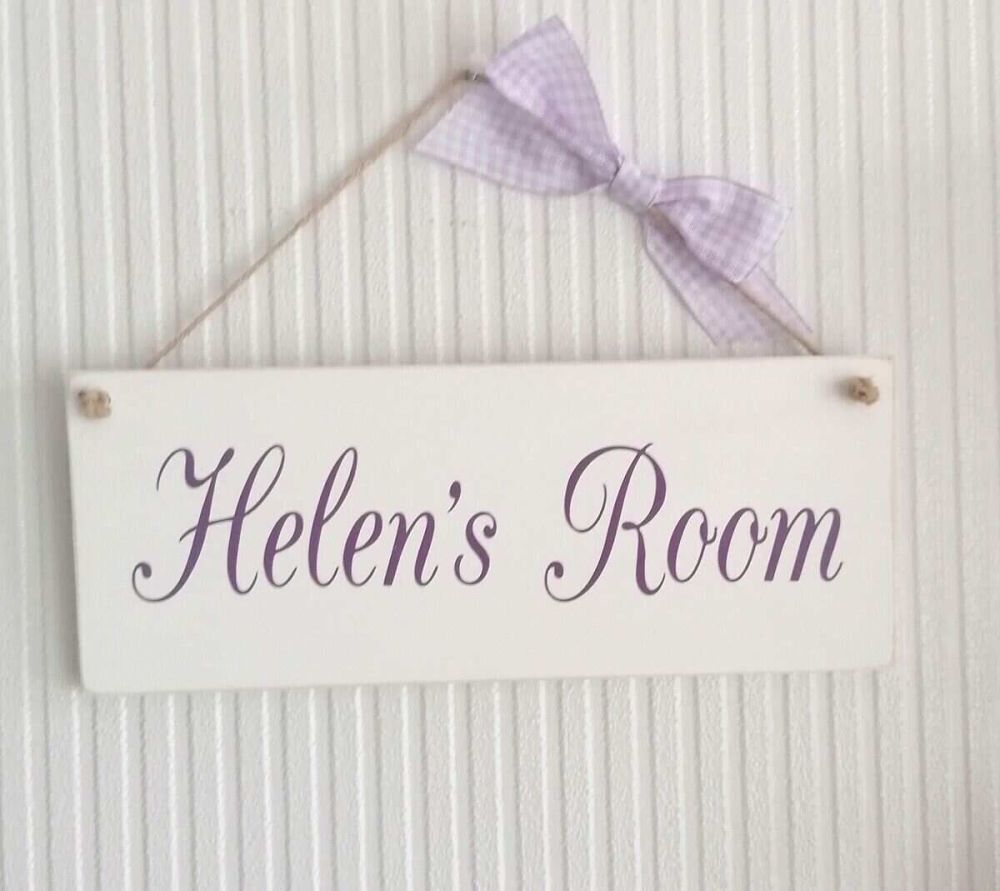 Children's Bedroom Door/Wall Plaque Purple 
