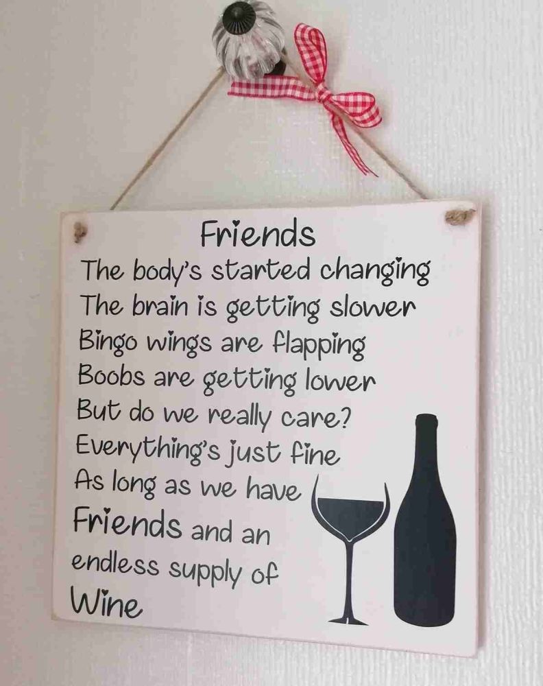 Funny Friendship Poem Wooden Wall Hanging Plaque