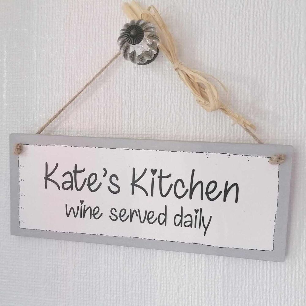 Wooden Handcrafted Personalised Plaque For The Kitchen