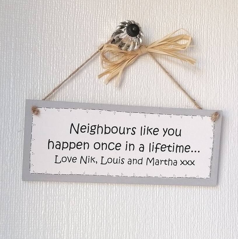 Handmade Personalised Wooden Wall Plaque - Neighbours Like You