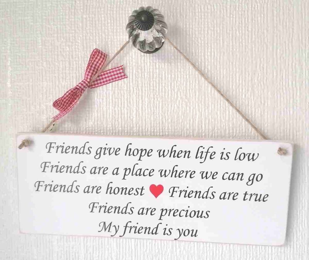 Handmade Wooden Friendship Wall Hanging - Friends Are Precious