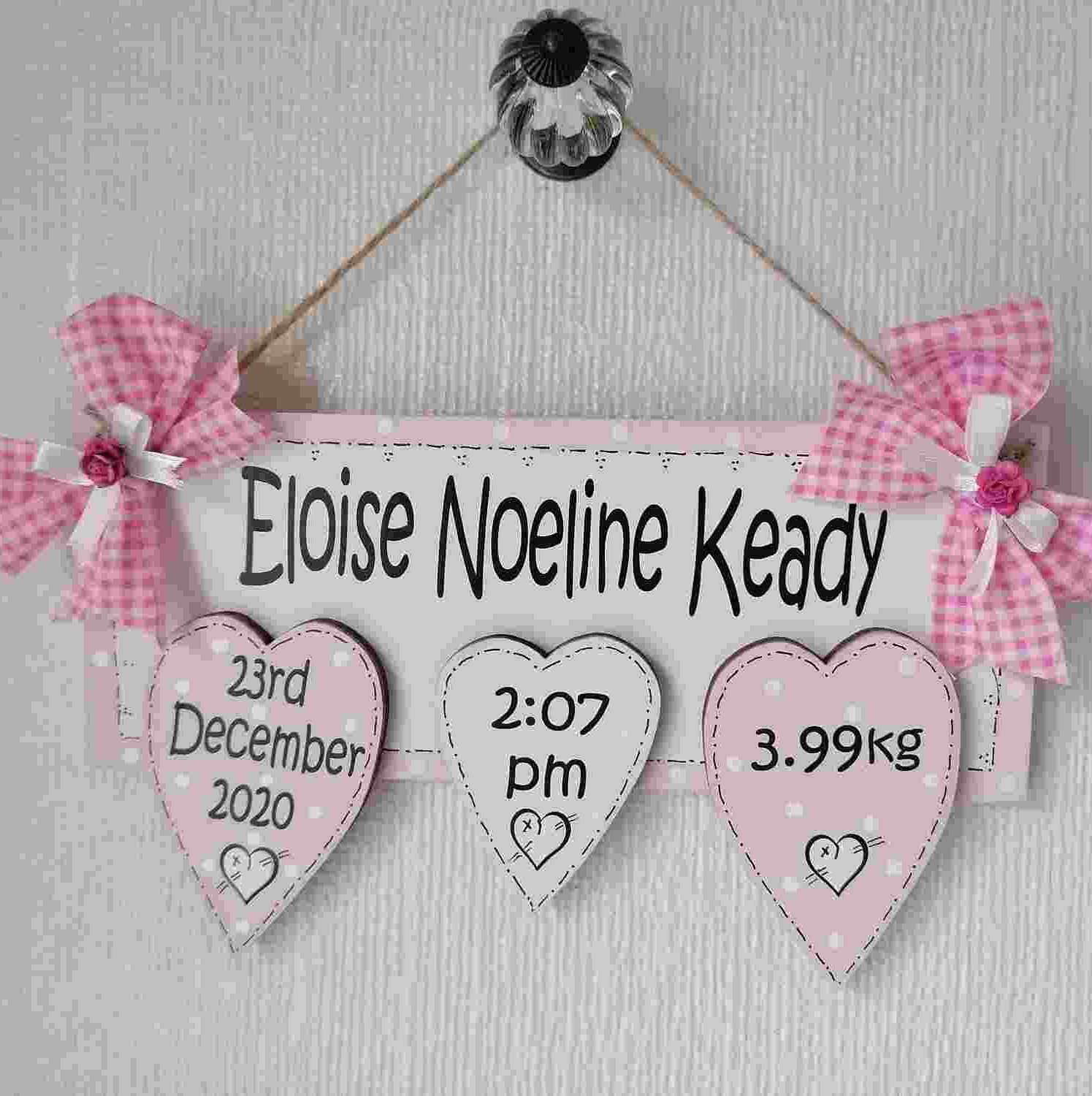 Baby Keepsake Plaque In Pink