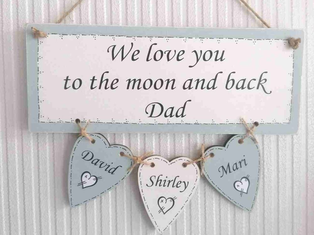 Handmade Personalised Painted Wooden Hanging Plaque With Your Own Wording