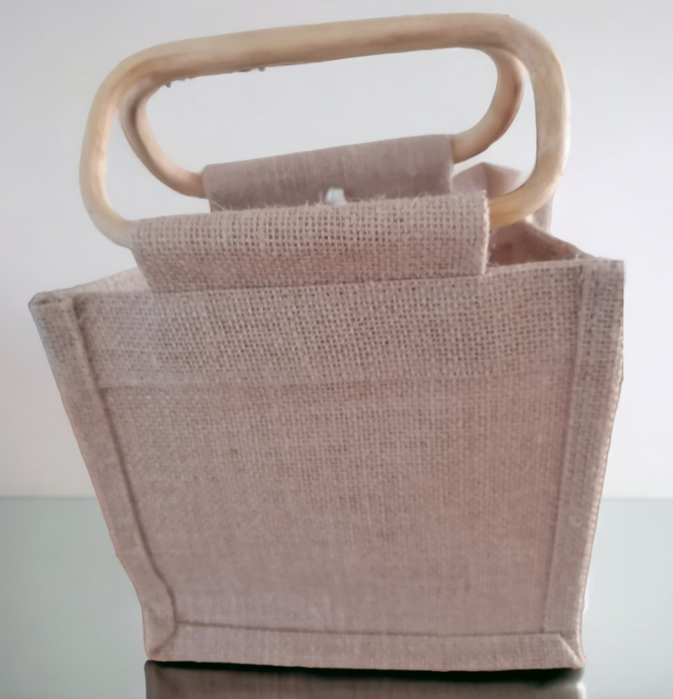 Personalised Reusable Hessian Gift Bag Includes Handmade Wooden Tag