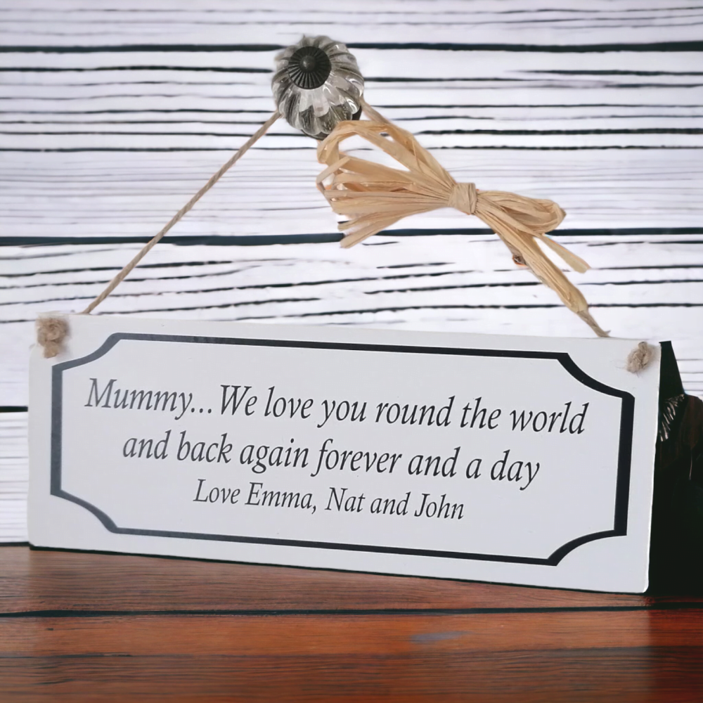 Personalised Wooden Keepsake Plaque - We Love You Round The World