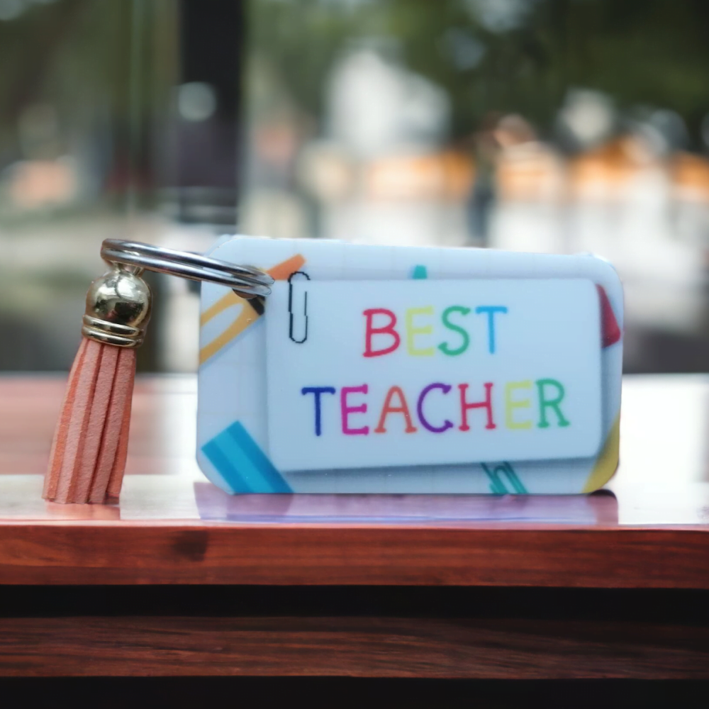Personalised 'Best Teacher' Keyring - End Of Term Teacher's Gift