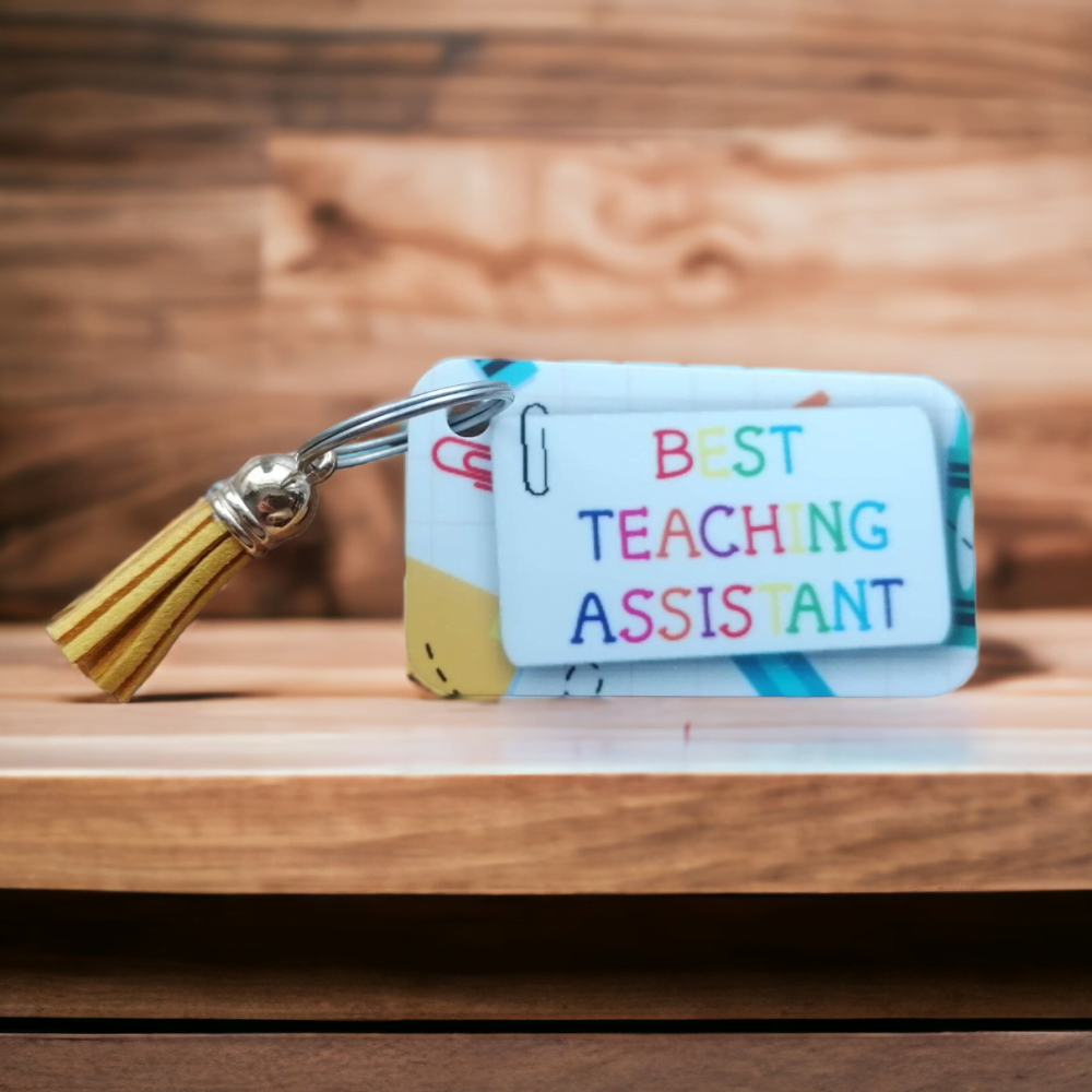 Personalised 'Best Teaching Assistant' Keyring - End Of Term Gift