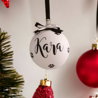 Personalised Christmas Tree Bauble With Pawprints