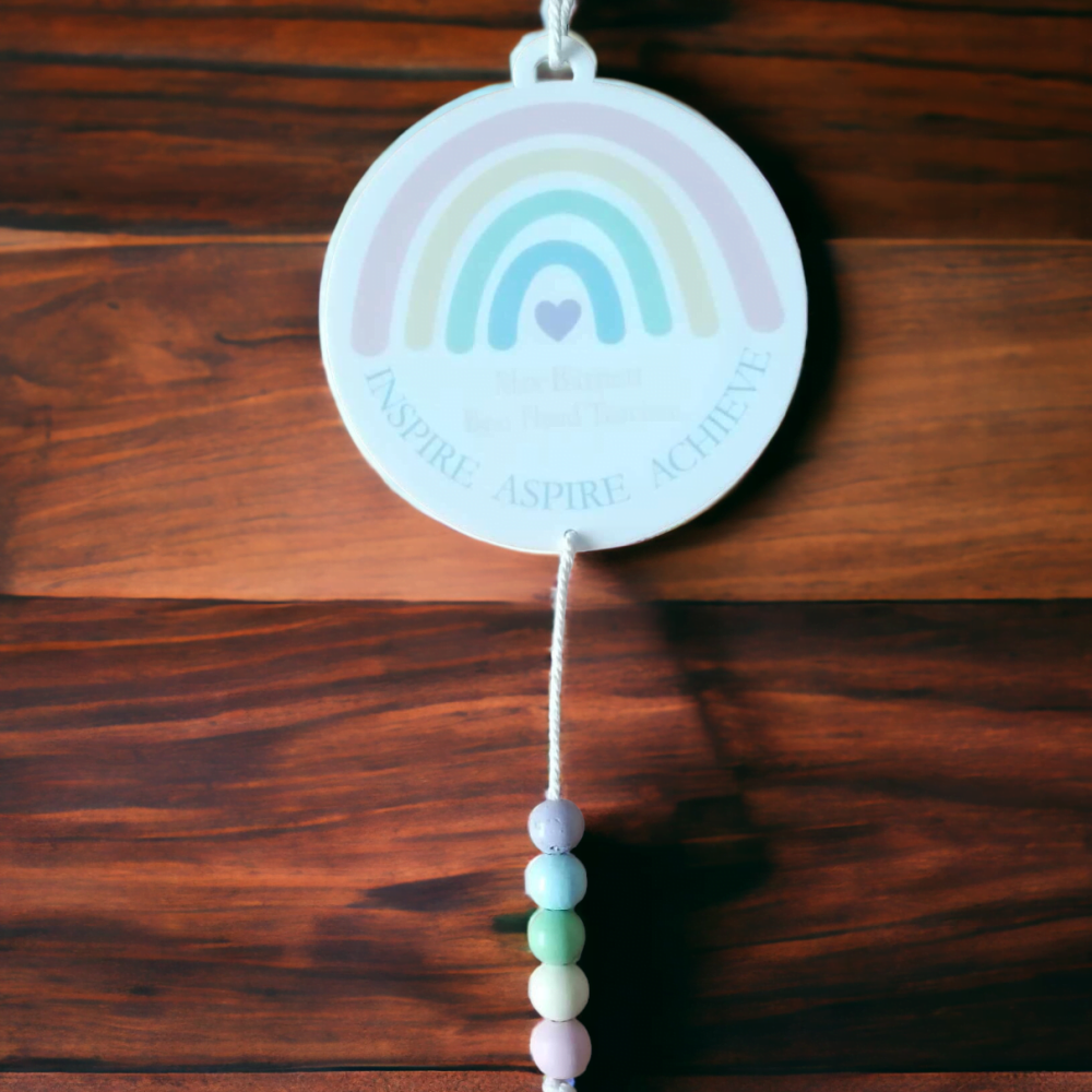 Personalised Acrylic Hanging Plaque With Pastel Rainbow