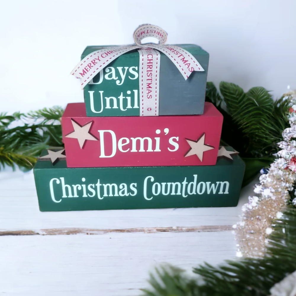 Handmade Christmas Countdown Blocks