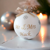 Personalised  1st Christmas Married Tree Bauble