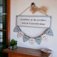 Handcrafted Personalised Wooden Grandparent Keepsake Gift - Grandchildren Are Like Snowflakes