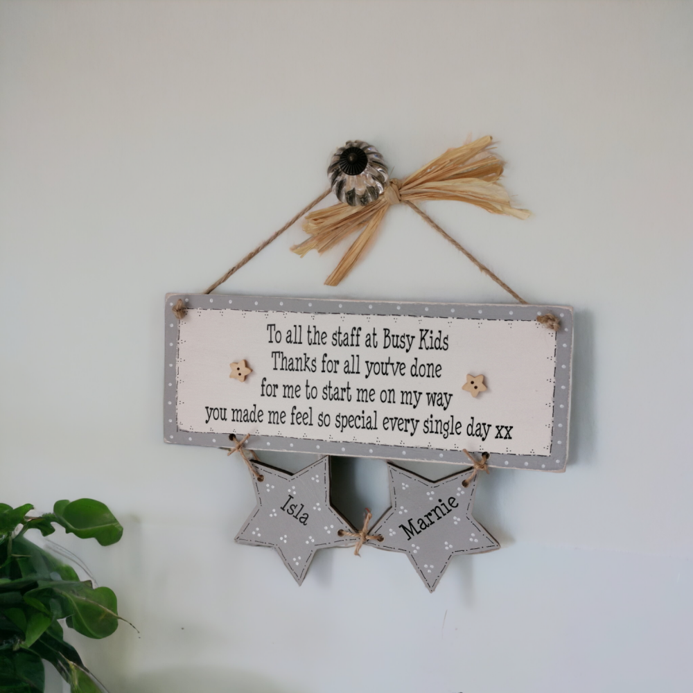 Design Your Own Personalised Wooden Painted Hanging Star Keepsake