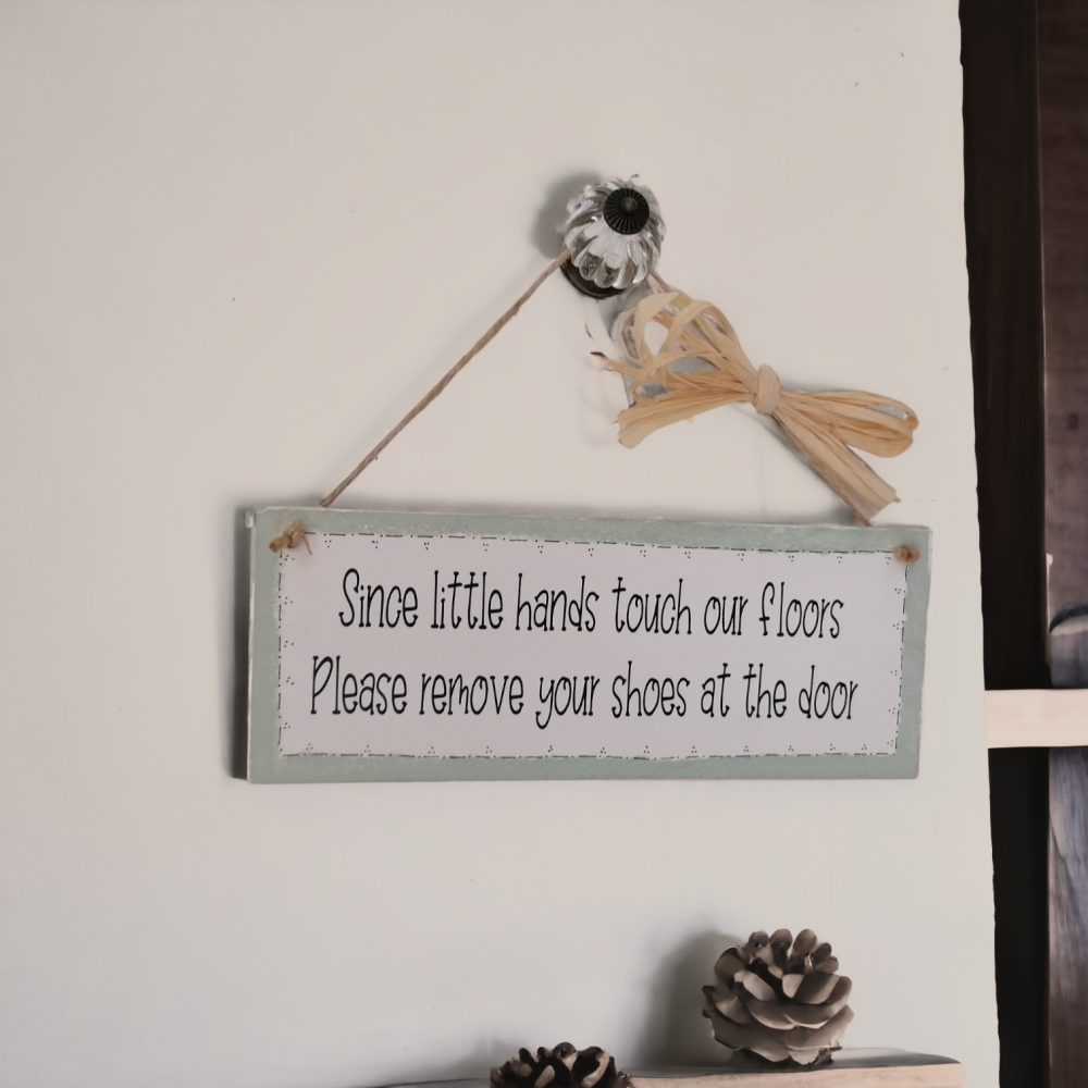 Chalk Painted Handmade Wooden Wall Hanging Plaque With Your Own Wording - Coloured Edges