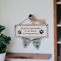Handcrafted Personalised Dog Memory Wooden Wall Hanging
