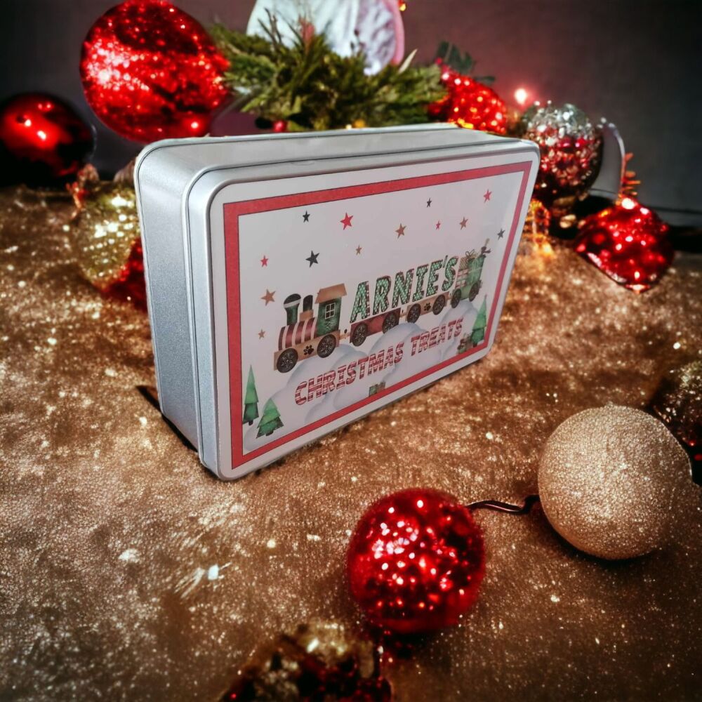 Personalised Christmas Treat Tin For Dogs