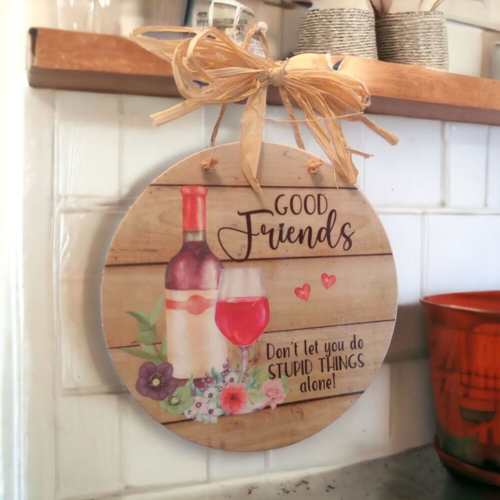 Acrylic Wall Hanging Good Friends Don't Let You Do Stupid Things Alone