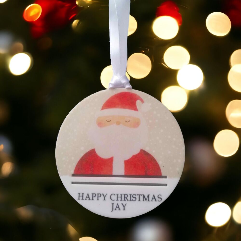 Children's Personalised Santa Money Wallet Tree Bauble