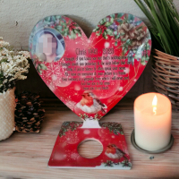 Personalised Memorial Tealight Heart With Stand