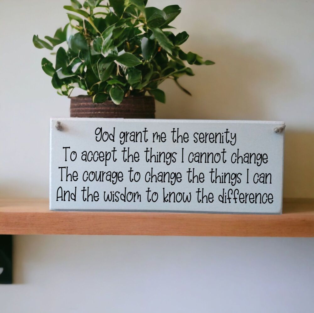 Handcrafted Wooden Chalk Painted Plaque - Serenity Prayer