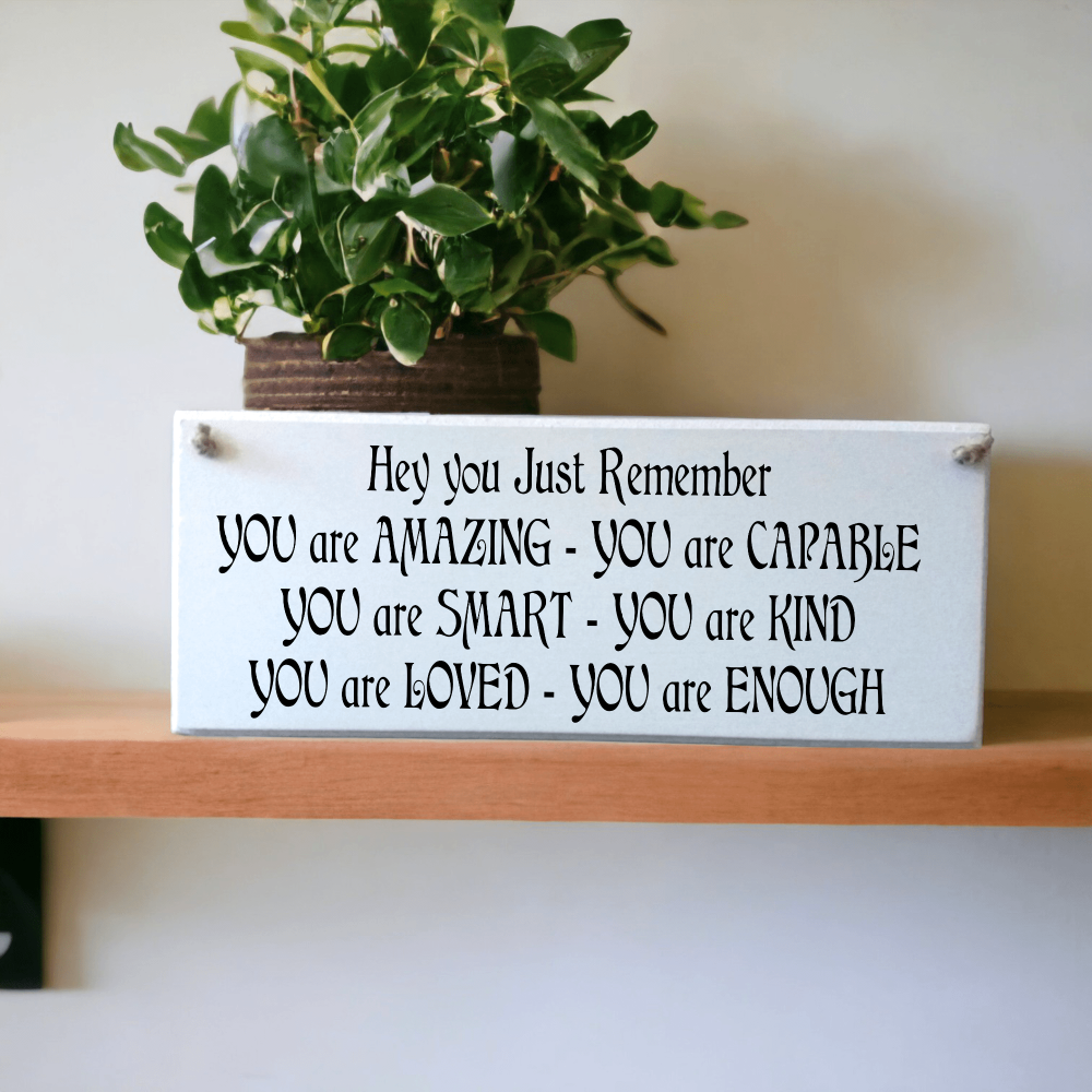 Handcrafted Wooden Chalk Painted Affirmation Plaque
