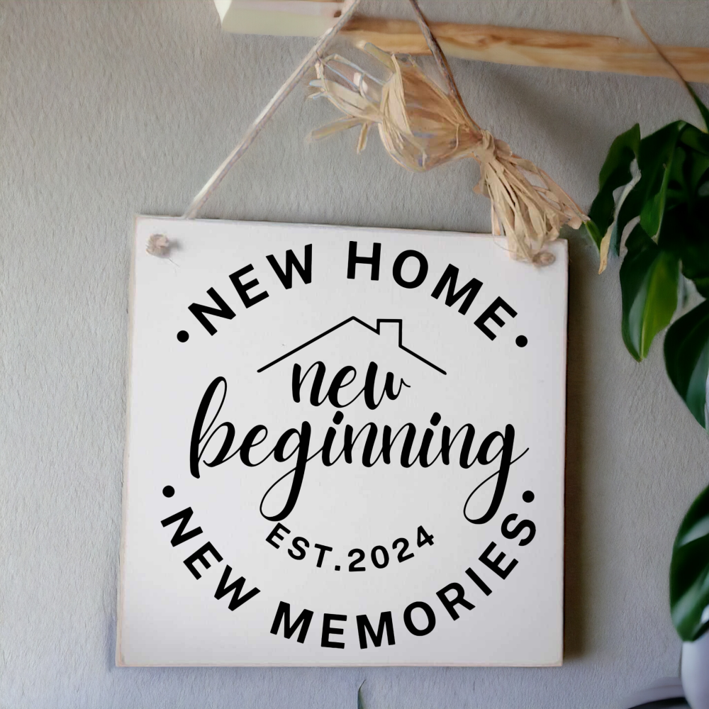 Painted Wooden Wall Hanging Celebrate First/New Home Personalised Keepsake Gift