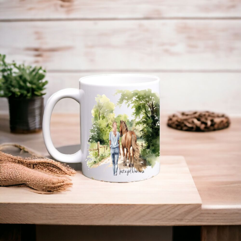 Personalised Woman And Horse Mug