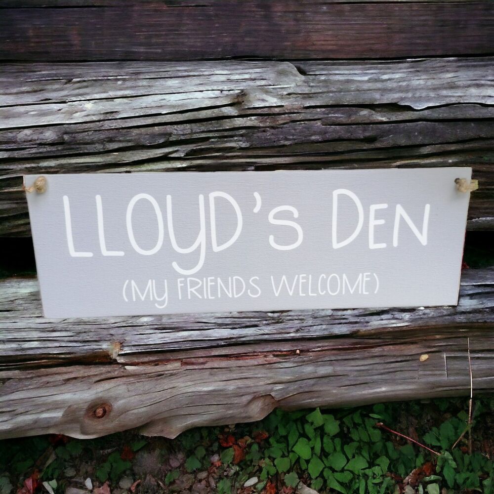 Personalised Handmade Wooden Outdoor Den Sign