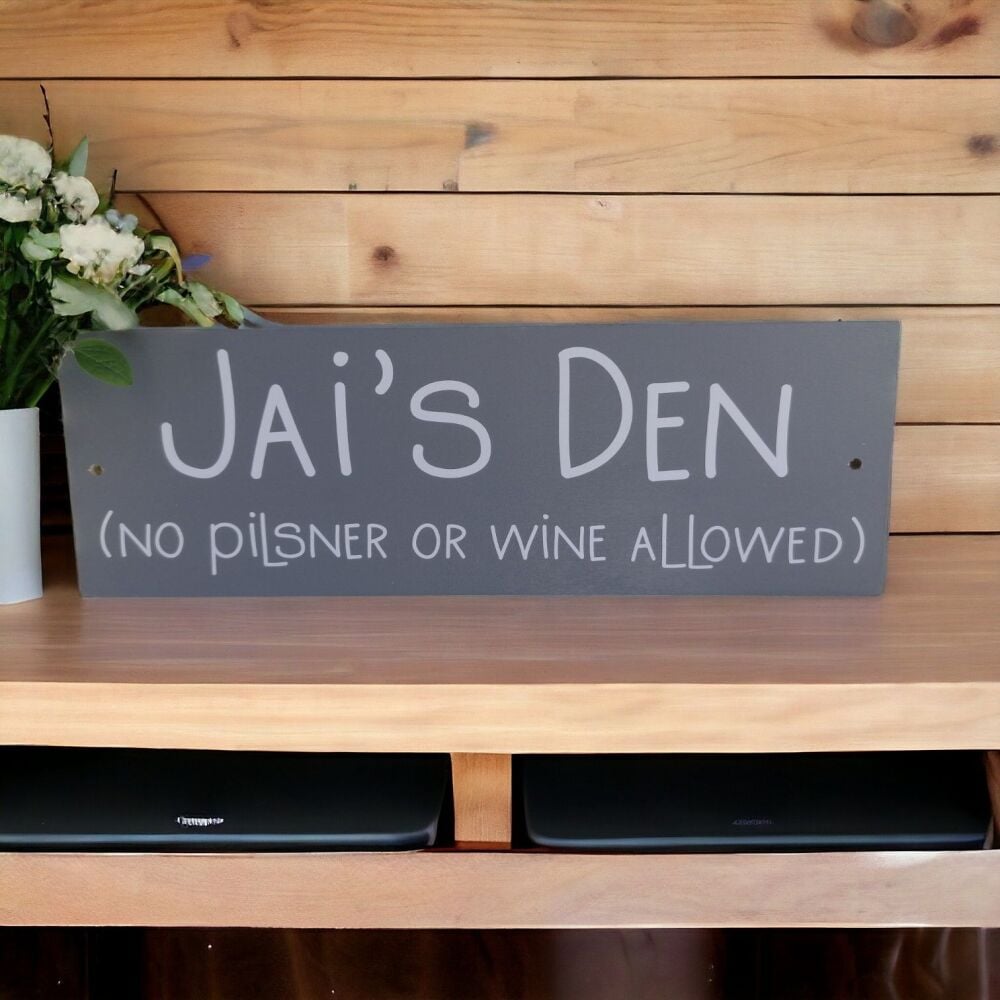 Personalised Handmade Wooden Outdoor Den Sign