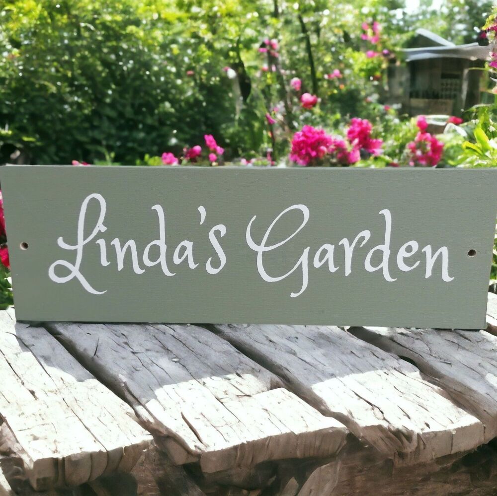 Fancy Font Personalised Wooden Handmade Garden Plaque
