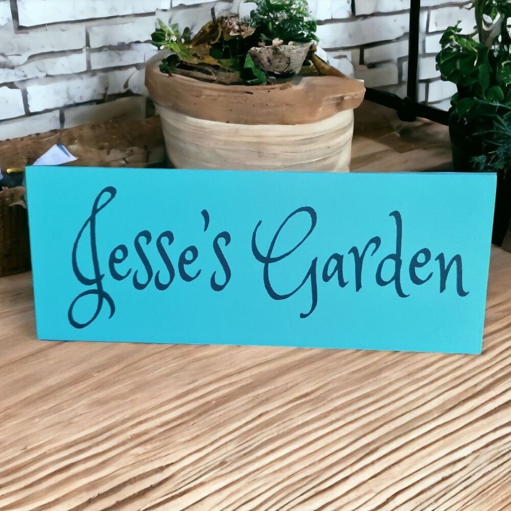 Fancy Font Personalised Wooden Handmade Garden Plaque