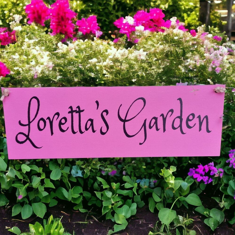Fancy Font Personalised Wooden Handmade Garden Plaque