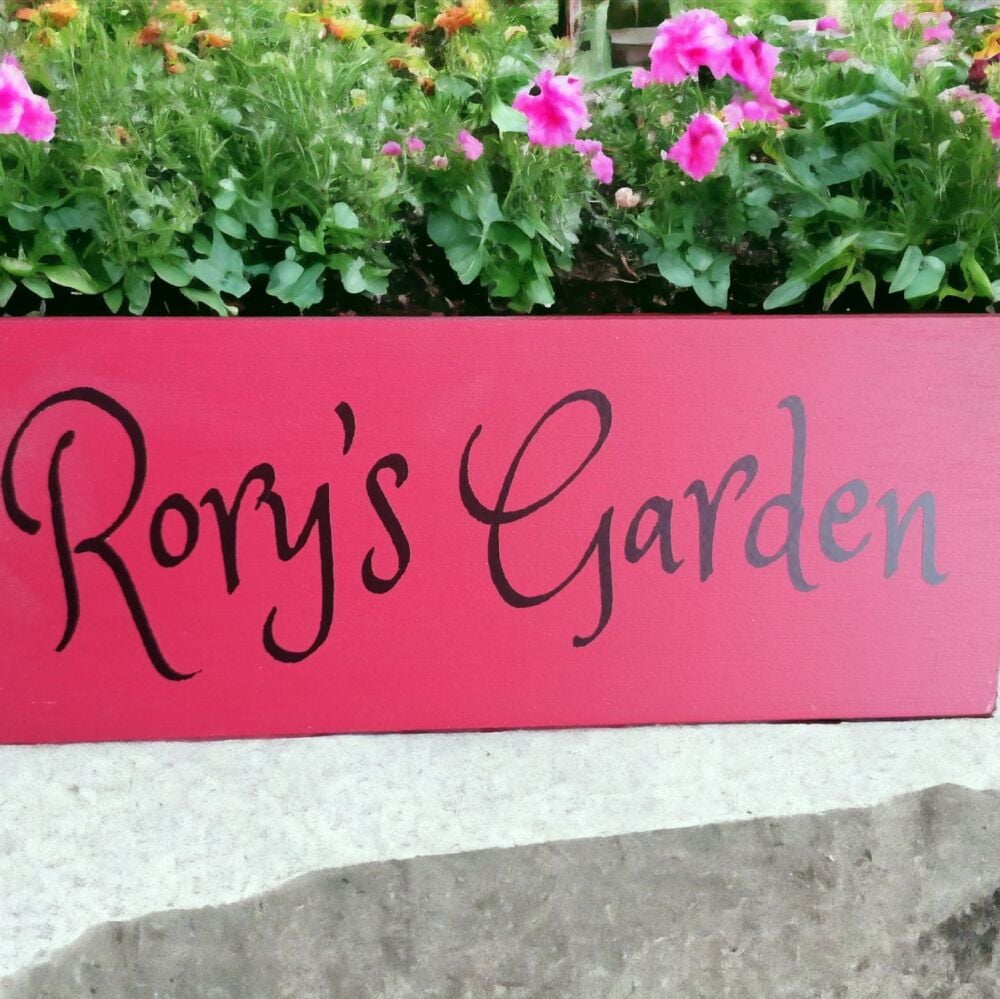 Fancy Font Personalised Wooden Handmade Garden Plaque