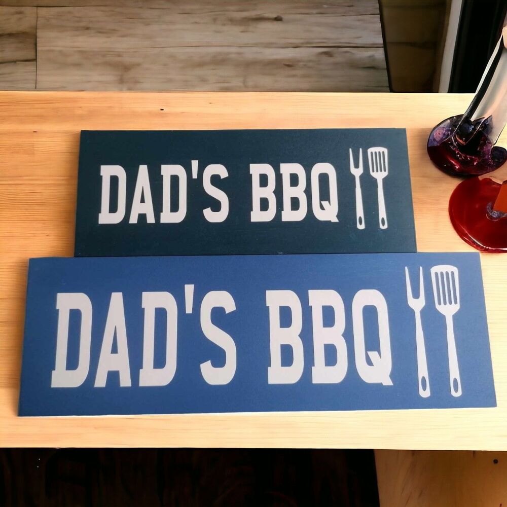 Painted Wooden BBQ Sign Personalised Garden Plaque