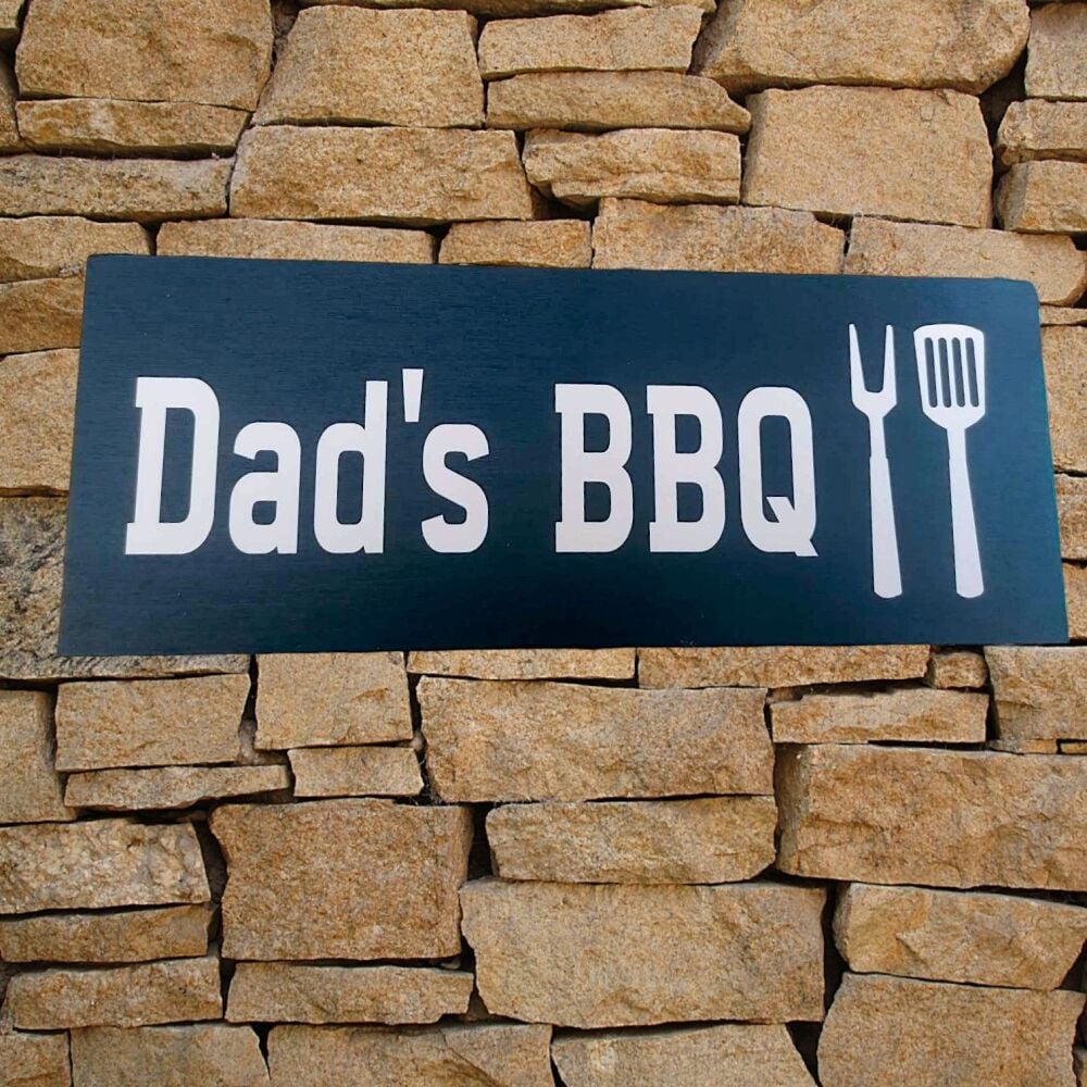 Painted Wooden BBQ Sign Personalised Garden Plaque