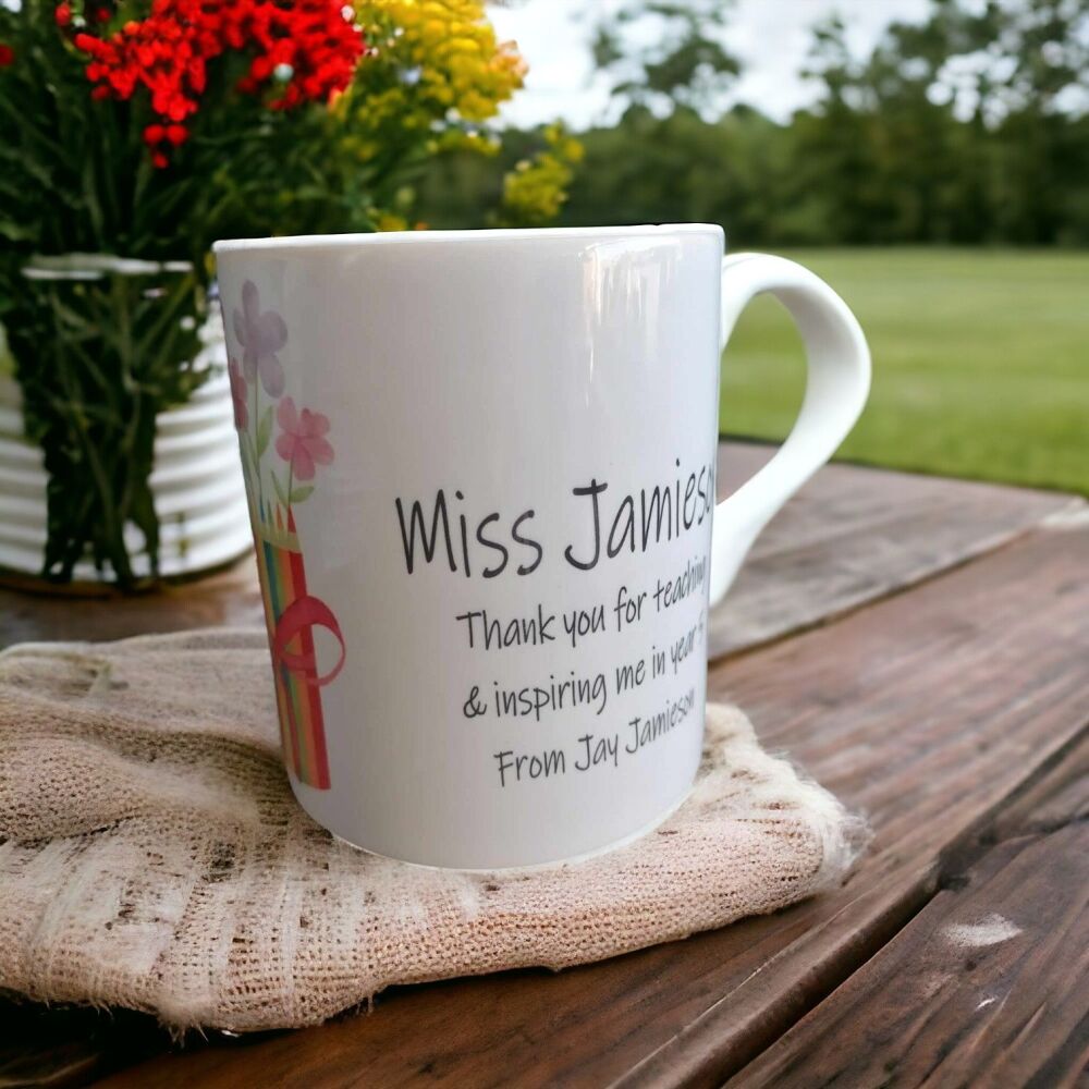Teacher Thank You Mug Gift - Pencil Vase