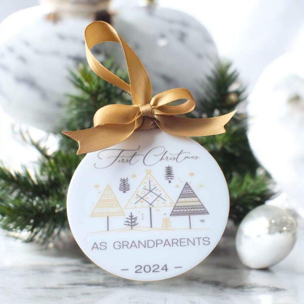 First Christmas As Grandparents Acrylic Tree Bauble Keepsake