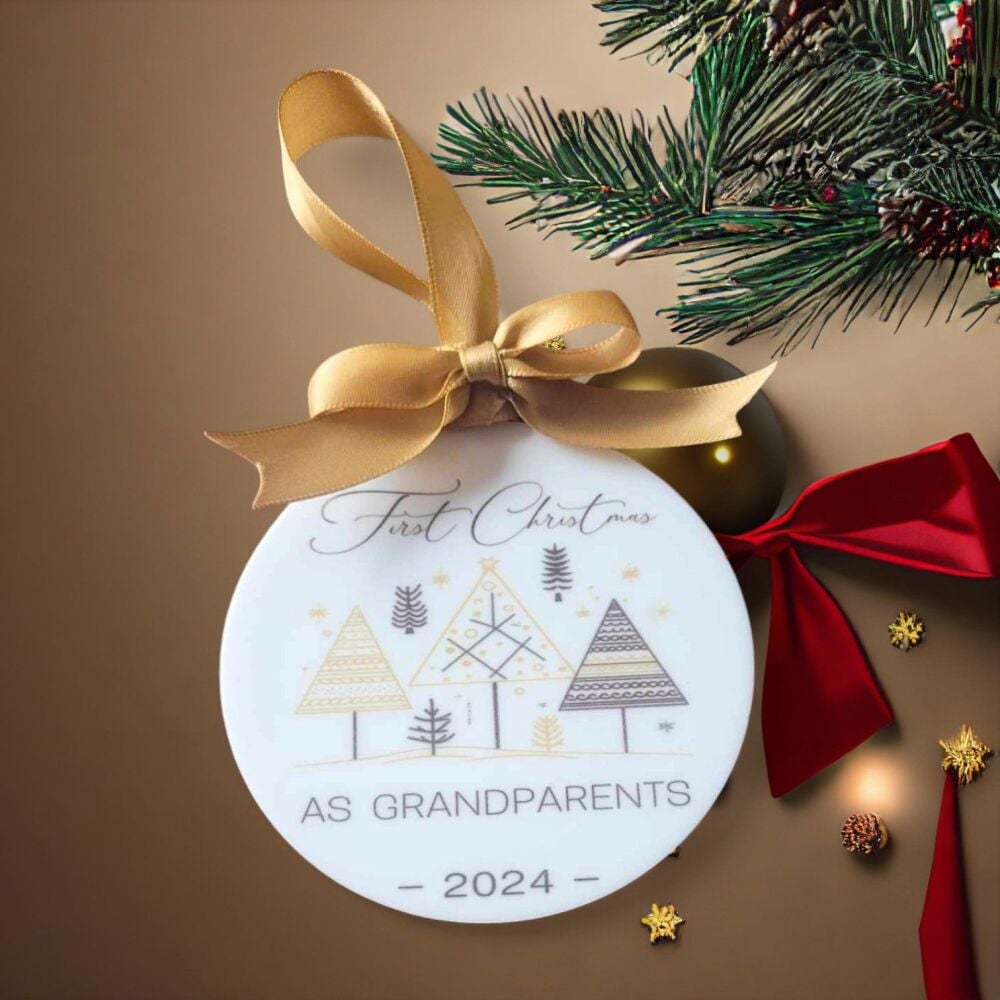 First Christmas As Grandparents Acrylic Tree Bauble Keepsake