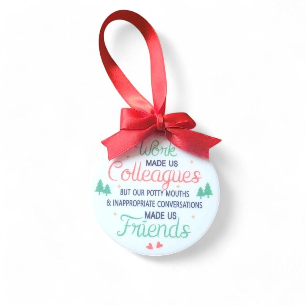 Funny Work Colleague Christmas Acrylic Tree Bauble